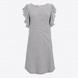 J. Crew Ruffle Sleeve Striped Dress New w Tags